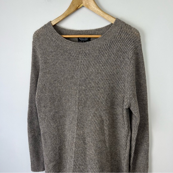 Merino Essentials Womens Jumper Sweater Knit Brown Merino Wool Blend Size S 8/10 - Picture 7 of 12